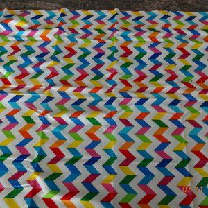 Timeless Treasures Fabric White Multicolor Chevron Fabric 2 yards - Fiesta C1523